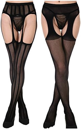 Womens Fishnet Tights High Waist Thigh High Stockings Suspender Pantyhose Leggings