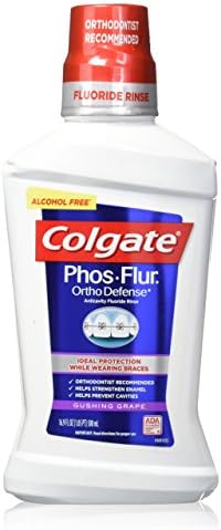 Phos Flur Colgate Ortho Defens Fluoride Rinse, Gushing Grape, 16.9 Ounce (pack of 2)