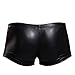 YiZYiF Man's Lingerie Underwear Front Holes Brief Fetish Leather Like Underpants Black Medium