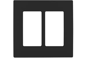 Leviton REWP2-OB Renu Two-Gang Screwless Snap-On Wallplate, Onyx Black