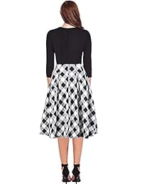 Vestido de mujer estilo vintage casual con mangas 3 4, diseño floral con bolsillos para el trabajo