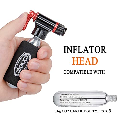 CO2 Inflator Kit with 5 X 16g CO2 Threaded Cartridges Presta