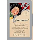 Palladio Rice Paper Tissues, Translucent, 40 Sheets, Face Blotting Sheets with Natural Rice Powder Absorbs Oil and Helps Skin Stay Looking Fresh and Smooth, Compact Size for Purse or Travel