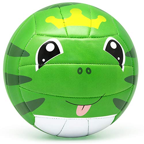 PP PICADOR Toddler Kid Volleyball Cute Cartoon Ball for Girls Boys Toy Gift with Pump(Frog, Size 3) - Thumbnail 7
