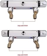 Uten Chrome Thermostatic Shower Mixer Wall Mounted Anti Scald Tap 20-50C view 7