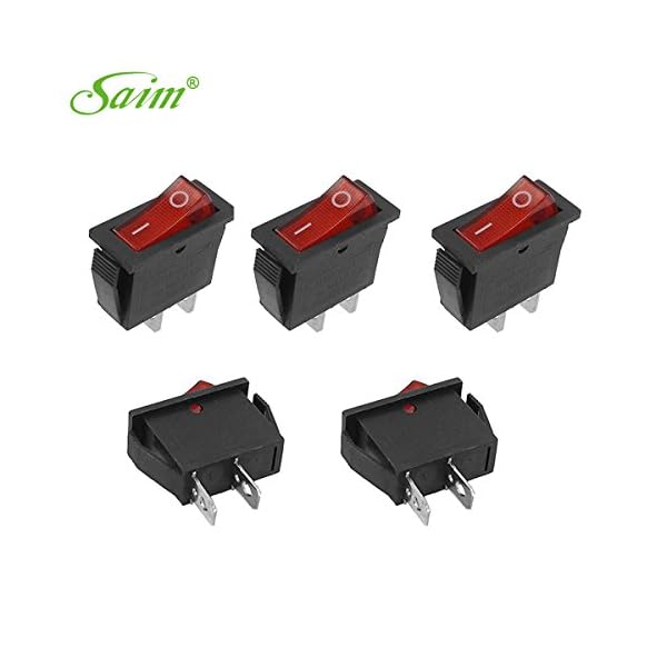 Saim-2-Pin-AC-16A250V-20A125V-SPST-OnOff-Rocker-Switch-5-Pcs