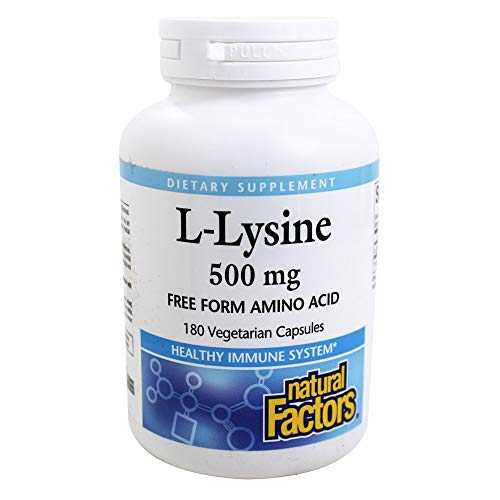 Natural Factors - L-Lysine, Supports Healthy Immune System Function, 180 Vegetarian Capsules