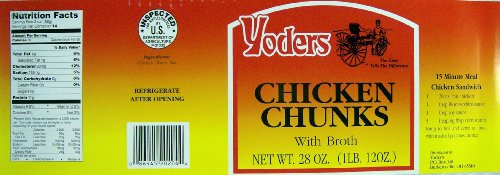 Yoders Fully Cooked Canned Chicken Chunks, 28 oz - Thumbnail 2
