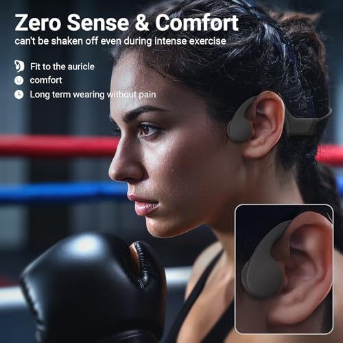 Gelecek Bone Conduction Open-Ear Headphones，Bluetooth 5.4，IPX5 Waterproof，8 Hrs Battery Life，Comfortable Sports Earphones for Running，Gym