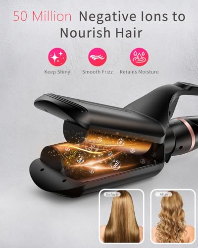 5 in 1 Hair Curler,Hair Curler with Wave,Instant Heating Curling Iron with Interchangeable Ceramic Barrels(9mm-32mm), Dual Voltage Birthday Gifts for Women