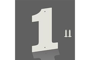 MONLYEY 5 Inch White Metal Letters, Modern Metal House Address Letters and Numbers for Outside Signs, Outdoor Mailbox Numbers, for Door, Apartment, Office, Home Use(Number 1)