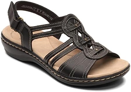 Clarks womens Leisa Janna Sandal, Black Leather, US price in