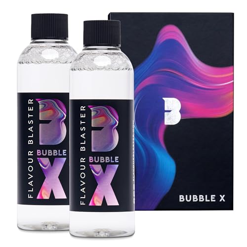FLAVOUR BLASTER Edible Cocktail Bubble Mixture - 2x 180ml Bottles | Vegan & Non-Toxic Bubble Gun Mixture for Drinks | 1000 Bubbles per Bottle | Bartender & Mixology Gift for Home