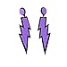 ZeroShop Women Fashion Retro Neon Lightning Earrings
