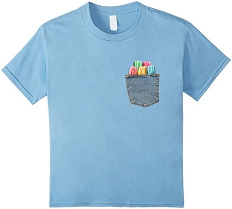 unisex-child Macaroon in My Pocket Funny Pocket Tee Shirt 6 Baby Blue