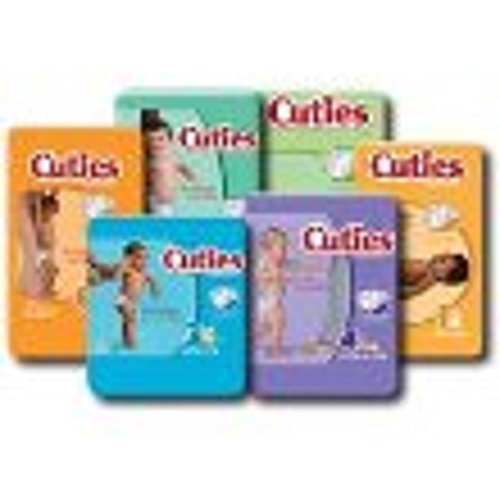 Cuties Premium Baby Diapers, Size 1, Case/200 (4 bags of 50)