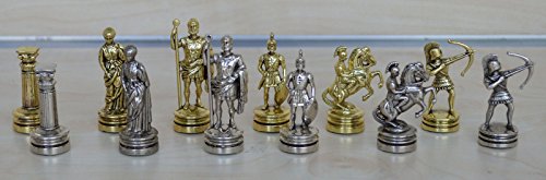 Manopoulos Archers Small Chess Set - Gold-Silver - Handmade in Greece