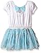 Disney Little Girls' Toddler Frozen Dress with Glitter Tulle and Bow, Light Blue, 2T