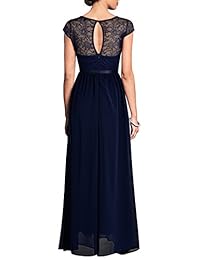 Vestido de noche para fiestas o bodas con mangas y capa de encaje para mujer REPHYLLIS