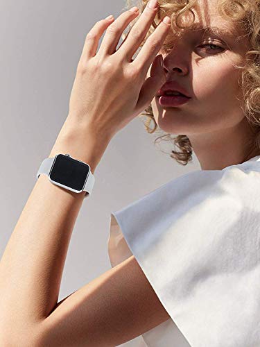 VATI Sport Band Compatible for Apple Watch Band 42mm 44mm, Soft Silicone Sport Strap Replacement Bands Compatible with 2019 Apple Watch Series 5, iWatch 4/3/2/1, 42MM 44MM S/M (Fog)