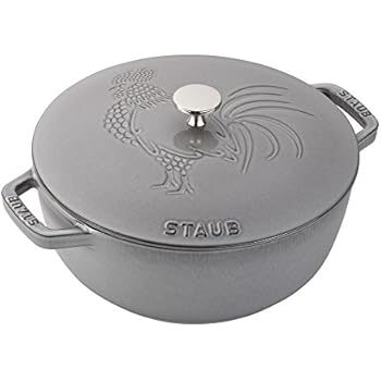 Staub Cast Iron 3.75-qt Essential French Oven Rooster - Graphite Grey