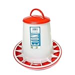 Tusk Eton - mangiatoia in plastica per polli (3kg) (Bianco/Rosso)