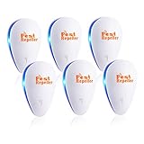 WahooArt Ultrasonic Pest Repeller, 2019 Newest Electronic Vermin Control Ultrasonic Repellent Indoor Plug, Non-Toxic for Humans & Pets, Best Indoor Vermin Control Device, 6 Packs