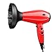 NITION Ionic Hair Dryer with Diffuser Attachment 1875 Watt Ceramic Negative Ion Blow Dryer Cool Shot Button 3 Heat/2 Speed Settings for Quick Drying,Compact size Lightweight,Red