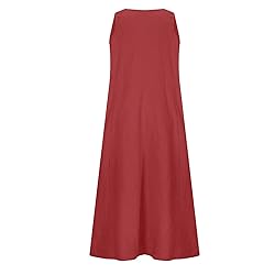 Women's Summer Cotton Linen Long Dress Sleeveless