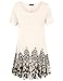 Womens Short Sleeve T Shirts,Laksmi Rose Print Scoop Neck A Line Loose Fit Casual Tunic Top,L Beige