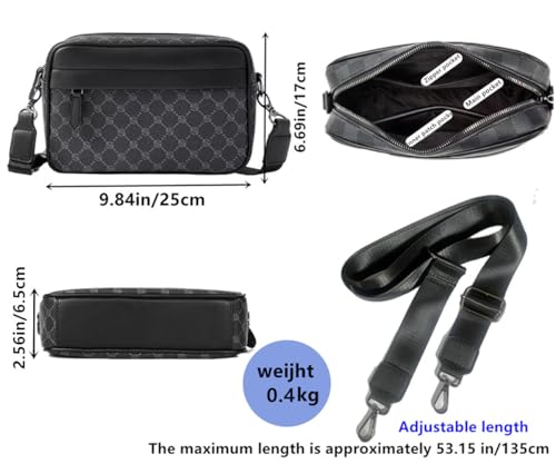 Hjkiopc Men's Shoulder Bags, Multifunctional Shoulder Bag, Vintage Shoulder Bag for Men, Business Bags, Small Waterproof Leisure Backpack, for Work, Travel (Black)