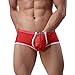 YiZYiF Men's Sexy Soft Underwear Sheer Transparent Brief Boxer Trunks Panty Red Medium