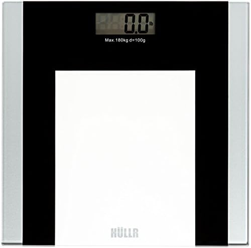 HULLR Digital Bathroom Body Weight Scale, Tempered Glass with Step On Technology, 400 lb Capacity
