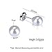 TGNEL Pearl Earrings Studs Stainless Steel, Round White Simulated Shell Pearl Earrings hypoallergenic for Women Sensitive Ears Pure Titanium Earring Backs Included (8mm White)