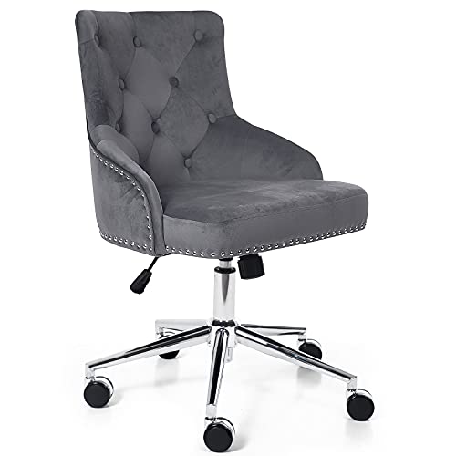 Irene House Modern MidBack Tufted Velvet Fabric Computer Desk Chair