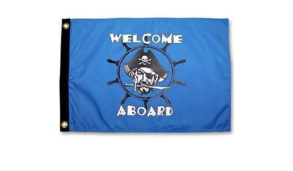 Amazon Com Welcome Aboard Pirate 12 X 18 Flag By Cape Cod Flag