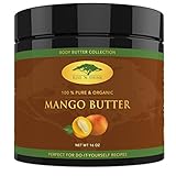 (16 oz) Raw Mango Butter with RECIPE EBOOK - Perfect for All Your DIY Home Recipes like Soap Making, Lotion, Shampoo, Lip Balm and Hand Cream - Bulk Organic Unrefined Mango Butter is Great for Scars