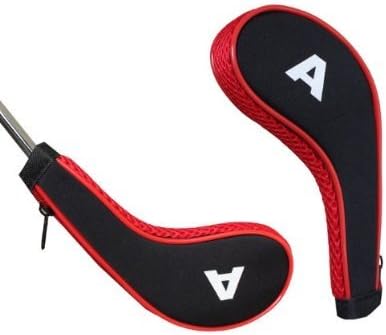 Andux Number Print Golf Iron Club Head Covers with Zipper RH 10pcs/set Black/red, Black / Red - Image 4