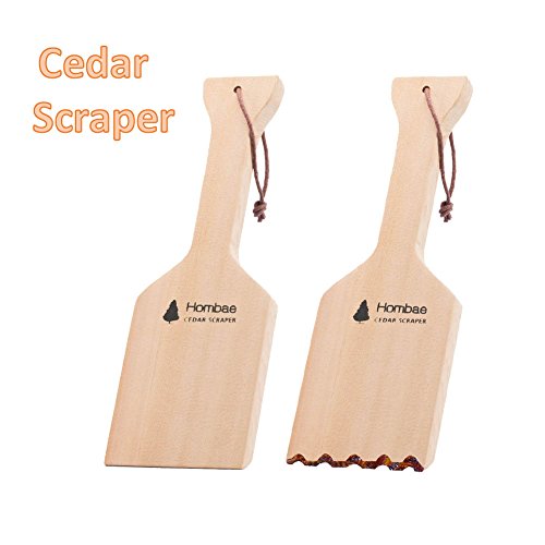 Buy Hombae Cedar Scraper Wood BBQ Grill Scraper Cleaner, Wooden