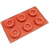 Freshware Silicone Mold for Donut, Savarin, Cupcake and Muffin, 6-Cavity