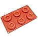 Freshware SL-102RD 6-Cavity Savarin Silicone Mold for Donut, Cake, Bread, Cupcake, Cheesecake, Cornbread, Muffin, Brownie, and More