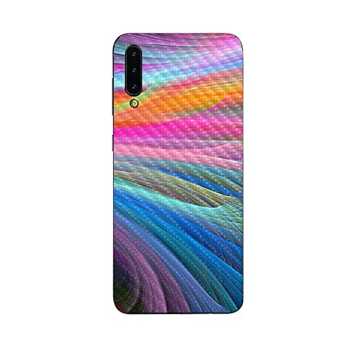 MightySkins Carbon Fiber Skin for Samsung Galaxy A50 / A70 - Rainbow Waves | Pr…