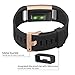 UMAXGET Compatible with Fitbit Charge 2 Bands, Soft Silicone Sport Adjustable Wristband Special Edition with Rose Gold Buckle for Men Women, Black, Small
