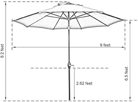 Amazon Com Abba Patio Sunbrella Patio Umbrella 9 Feet Outdoor Market Table Umbrella With Auto Tilt And Crank Canvas Aruba Garden Outdoor