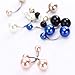 BODYA Lot of 10pc 14G Double Lustrous faux multi Pearl Ball belly Button Ring Body Piercing Jewelry