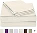 Amazon Basics Lightweight Super Soft, Wrinkle-Free, Breathable Microfiber 4 Piece Bed Sheet Set with 14-Inch Deep Pockets, Queen, Cream, Solid