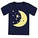 DHASIUE Cartoon Girls Pajamas Cotton Short Pajama Set Little Kids Sleepwear Clothes Size 1-7 Years (6-7 Years, Dark Blue (Moon and Stars))