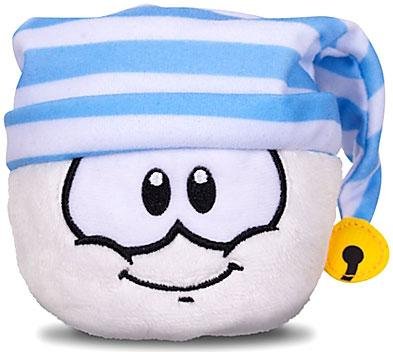 Disney Club Penguin 4 Inch Series 11 Plush Puffle White with Striped Cap Includes Coin with Code!