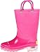 Western Chief Girls Light-Up Rain Boot, Solid Pink, 10 M US Toddler
