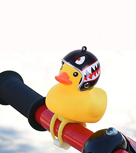 GOCOHHI Kids Bike Horn Cute Bicycle Lights Bell Squeeze Horns for Toddler Children Adults Cycling Motorcycle Yellow Duck Light Rubber Duck Helmet Toys (Pink, Duck+Helmet)